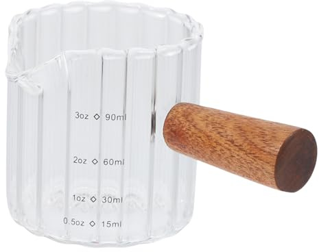 DECORNIJIA Mini Pichet Verre Transparent pour Espresso Doseur de Lait et Crème avec Bec Verseur Petit Pichet Polyvalent pour