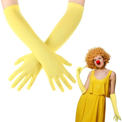 Boyiee 16 Zoll Damen Lange Handschuhe in Ellenbogenlänge Party Hochzeit Handschuhe Opernhandschuhe Elastische Kostümhandschuhe Abendhandschuhe für Bankett Karneval Frauen