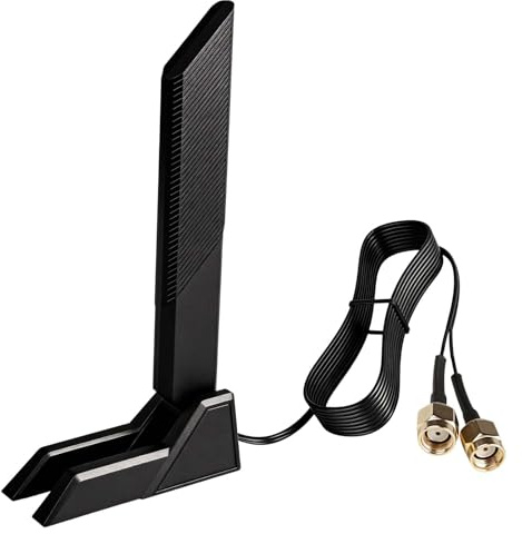 WiFi 6E Antenna 12dBi 3-Band for Router Gaming Motherboard ASUS ROG/Maximus/GIGABYTE/MSI 2.4GHz 5GHz 6GHz Magnetic Base Foldable Omni Antenna for WiFi 6/6E AX AXE Routers PCs Bluetooth