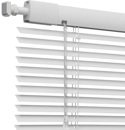 Senza Foratura Tende Veneziana in alluminio 120 135 118 104 98 cm, 25mm Veneziane da Interno/Esterno per Finestre, Protezione dalla luce e ai raggi solari, Kit di montaggio incluso(Bianco)