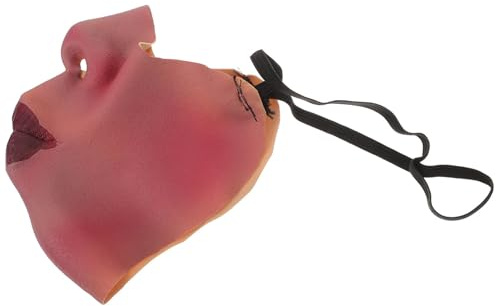 HANABASS Halbgesichts Halloween mit Realistischen Lippen Hautfreundliches Elastisch für Erwachsene Gruseliges Kostümzubehör für Party und Fasching