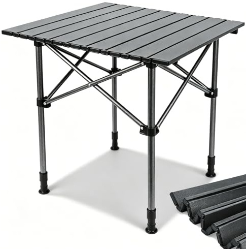 Mrilary Campingtisch Klappbar, Klapptisch Höhenverstellbar 53x51cm