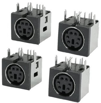 uxcell® 4 Pcs PCB Mounting 6 Pin Female S-Video Mini Din Sockets