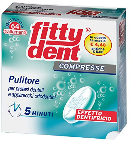 Ideco 30090 Fittydent per Protesi Dentali e Apparecchi Ortodontici, 32 Compresse