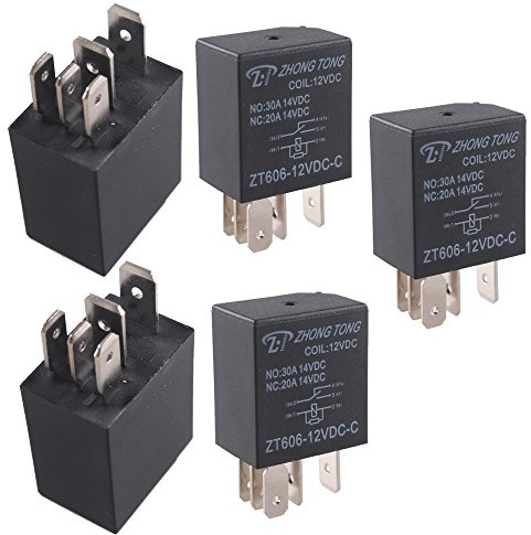 Mintice 5 Piezas 12V 30A Relé 5 Pines Vehículo Coche Relé Kit Automático de Ventilador Eléctrico de La Bomba de Combustible Alta Resistencia Carro Relé de Arranque