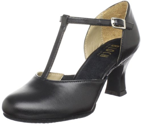 Bloch Womens Splitflex T-Strap Character Dance Shoes, Black, 9.5 US