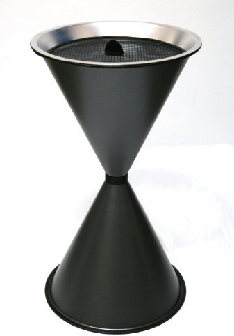 Standaschenbecher Diabola 71x40 cm graphit Marke Szagato Made in Germany (Industrie Standaschenbecher modern Design Aschenbecher groß stehend aus Metall für innen und außen wetterfest windfest)