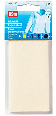 Prym 929397 Flickstoff CO (bügeln) 12 x 45 cm ecru