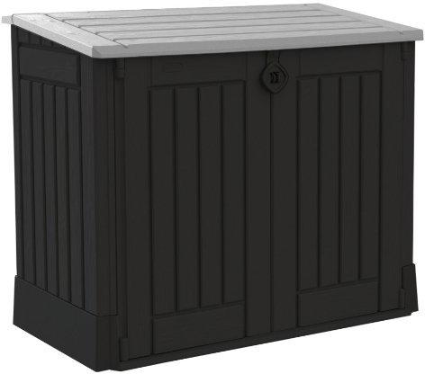 Tepro 17197662 Keter Aufbewahrungsbox Woodland mit Gasdruckfeder, Kunststoff, grau/schwarz