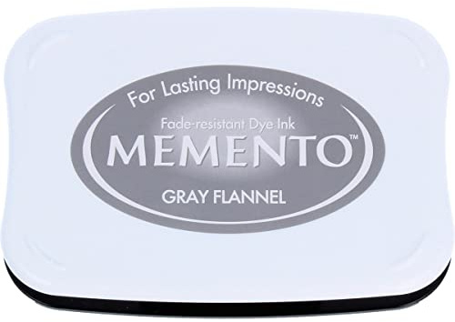 Tsukineko MIP902 Memento Stempelkissen Flannel Tinte, Synthetic Material, grau, 9.8 x 6.8 x 1.8 cm