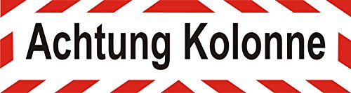 INDIGOS UG - Magnetschild Auto Achtung Kolonne- 45 x 12 cm reflektierend - Magnetfolie LKW Truck Transporter Baustellenfahrzeug Firmenwagen - flexibel abnehmbar, wetterfest