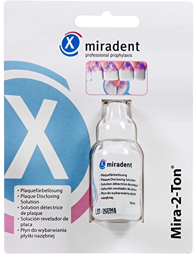 miradent Mira-2-Ton® Lösung 10 ml | zum Einfärben als Plaquetest vor dem Zähneputzen | macht Zahnbelag sichtbar | bewährt | zuverlässig | motivierend | Einfache Anwendung | Erythrosin- und glutenfrei