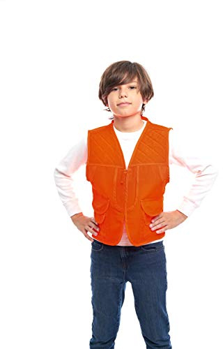TrailCrest by Treel Kids Blaze Orange Safety Front Loader High Visibility Hunting Vest, Medium