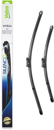VALEO Silencio Essuie-glace - VF824 - Kit de Balais d'Essuie-glace 600 mm / 450 mm Plats d'Origine de Haute performance, Visibilité Supérieure sur la Route- Avant - Lot de 2 Balais - 577824