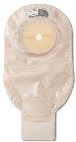 Hollister 88400 Premier 1-Piece 12” Drainable Ostomy Pouch & Flat SoftFlex Skin Barrier, Pack of 10, Transparent, Cut-to-Fit 2-1/8”