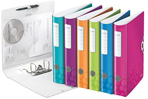 Leitz 11070099 6 Qualitäts-Ordner Active WOW, Polyfoam, A4, schmal, sortiert
