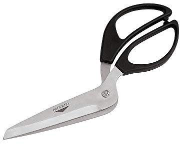Paderno 18276-00 Pizzaschere, Pizzaschneider mit Scharfer Edelstahlklinge, Teilbar, Multifunktionale Küchenschere, 25 cm, Schwarz