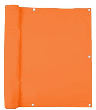 jarolift Balkonbespannung Basic, Balkon Sichtschutz Windschutz Sonnenschutz Balkon-Verkleidung, Wasserdicht, 300 x 90 cm,(16 Ösen) Orange