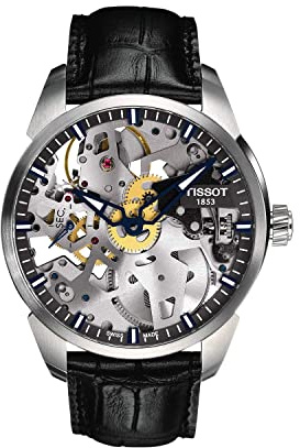 Tissot T070.405.16.411.00 Men's Leather Strap Wrist Watch, Strap