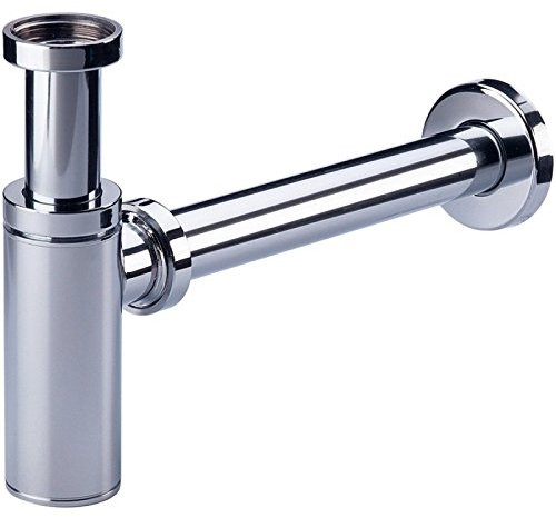 Siphon ALLURE pour lavabo,bidet et vasque laiton CYLINDRIX laiton chromé réglable modèle long 33x42 sortie murale