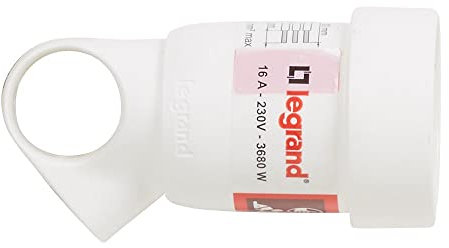 LEGRAND | Prolongateur 2P+T 16A Franco-Belge, Anneau Fixe Plastique, Sortie Droite, Blanc
