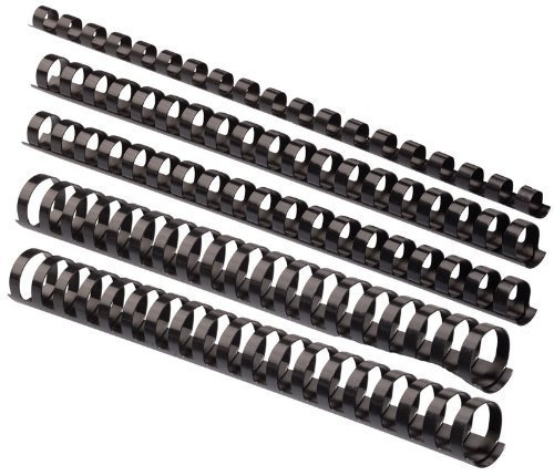 Plastik-Binderücken Sortiment 160-teilig (6-22 mm/max. ca. 190 Blatt), schwarz