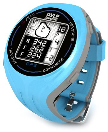 Pyle PSGF605BL GPS Smart Golf Watch with Course Recognition, Green Locator, Distance Calculator and Scoring System