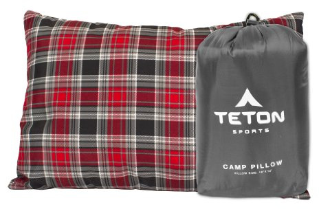 TETON Sports Coussin de Camping - Idéal pour Les Voyages, Le Camping et la randonnée - Lavable - Gris - 30,5 x 45,7 cm - 272,2 g