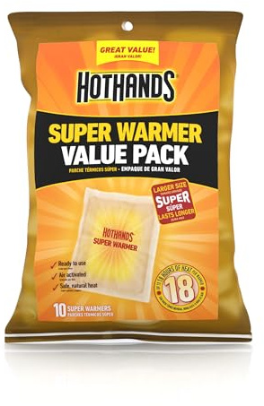 HotHands Lot de 10 chauffe-mains et corps – Chauffe-mains naturels durables et inodores – Jusqu'à 18 heures de chaleur