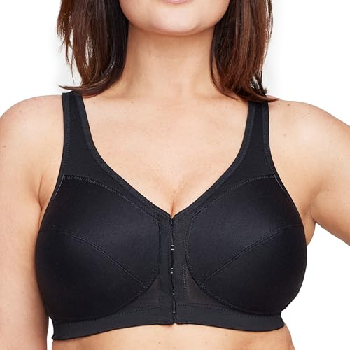 Glamorise Magic Lift Front Close Posture Support Bra, Sujetador para Mujer, Negro 110I