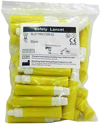 100 x Single Use Sterile Safety Lancets (21G) For Blood Testing / Diabetes / Cholesterol Test Samples
