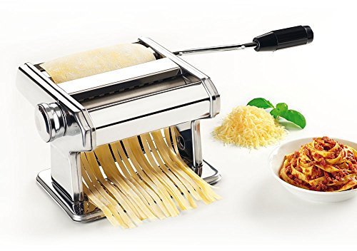 Metaltex 3-in-1 Pasta Machine Maker Stainless Steel Table Top Clamp, Silver, 35x19x13.5 cm