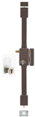 THIRARD - Cerradura de Superficie Beluga A2P* con Tirador para Puerta Principal - Derecha - 3 Puntos - Para Puertas de 1,65 a 2,25 m - Cilindro Transit2 30 x 65 mm - Marrón - 4 Llaves Incluidas