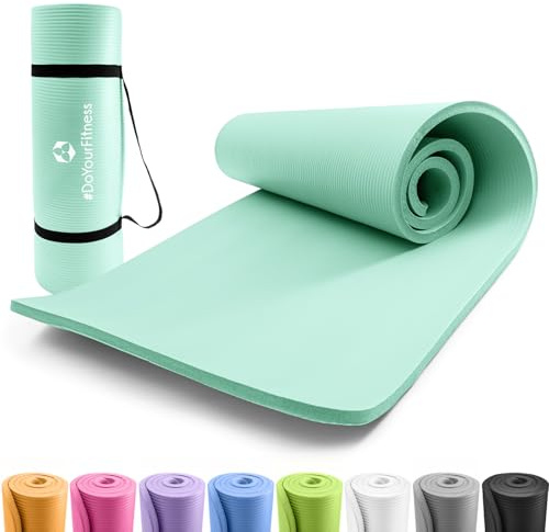 #DoYourFitness Tappetino yoga antiscivolo | Per principianti e utenti avanzati | Spessore 2,0 cm | 183cm x 61cm [turchese]