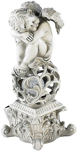 Lunartec Luci per sentieri - Solare Angelo per cimitero: Decorazione da Giardino Dreaming Angel con Illuminazione Solare a LED (Angelo con Luce Solare, Luce Solare per Scavare, Natale al di Fuori)