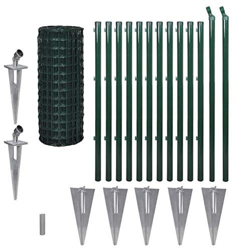 vidaXL Gitterzaun 25x1m Zaunset Gartenzaun Zaunsatz Maschendraht Metallzaun