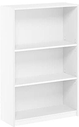Furinno JAYA Simply Home Librería Ajustable de 3 Niveles, Blanco
