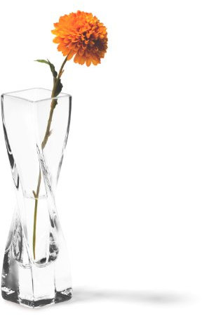 Leonardo Volare Solifleurvase, geschwungene dynamisch geformte Blumenwase mit massivem Eisboden, handgefertigtes Klarglas, Höhe 20 cm, 210 ml, 014083