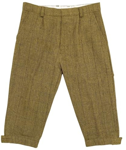 G5 Apparel D35 - Pantaloni da equitazione alla zuava, da uomo, in tweed leggero con motivo Derby Sage Green 40W x Regular