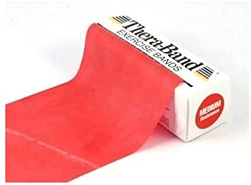 Thera-Band Gymnastikband, Rolle im Spender, mittelstarker Widerstand, Rot, 5,5 m