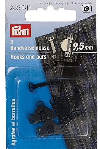 Prym Haken, Metal, Schwarz, 9,5 mm Größe, 3