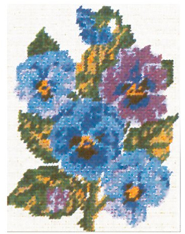 Duftin 3048 K Stiefmütterchen Kit de canevas Baumwolle Mehrfarbig 14 x 18 x 0,1 cm