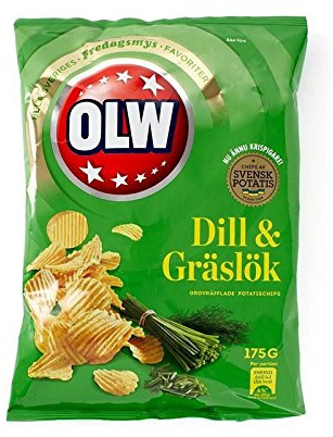 Olw Dill & Gräslök Dill & Schnittlauch Chips 175G - (Packung mit 4)