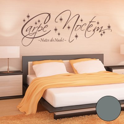 'A219 Wall Tattoo Carpe Noctem (Available in 40 Colours and 3 Sizes, grey, 95cm x 36cm