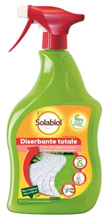 Solabiol Herbiclean PFnPO Diserbante Totale Biologico Pronto Uso. Erbicida Per Diserbo Erbacce e Muschio ad azione disseccante seccatutto Ideale per Vialetti e Bordure. 1L