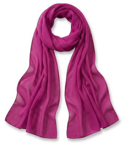 TigerTie - Foulard en mousseline de soie pour femmes - Couleur unie - Dimensions du foulard : 160 cm x 36 cm - Fabriqué en Italie