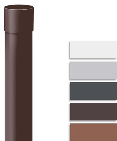 INEFA Fallrohr 200cm x DN75 / 75mm Dunkelbraun Kunststoff | Regenfallrohr, Dachentwässerung, einfache Steckmontage, witterungsbeständig