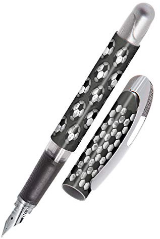 Online Füller College Goal, Tinten-Füller für Rechtshänder, ergonomisches Griffstück, hochwertige Iridium-Feder medium, Standard-Tintenpatronen, inkl. Kombipatrone blau, Allergiker geeignet