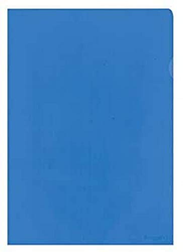 Kangaro PP-Kunstoff Aktenhülle/Plastikhülle DIN A4 genarbt Transparent Blau extra stark (120 µ) - 10 Stück, 31x21.6x0.4