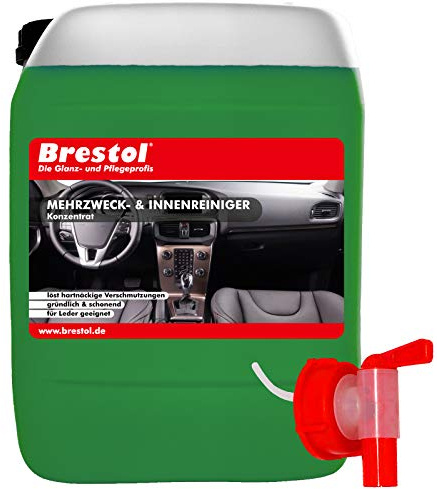 Brestol Nettoyant neutre concentré 5 litres avec robinet d'écoulement 51 mm - Nettoyant multi-usages pour habitacle de véhicule